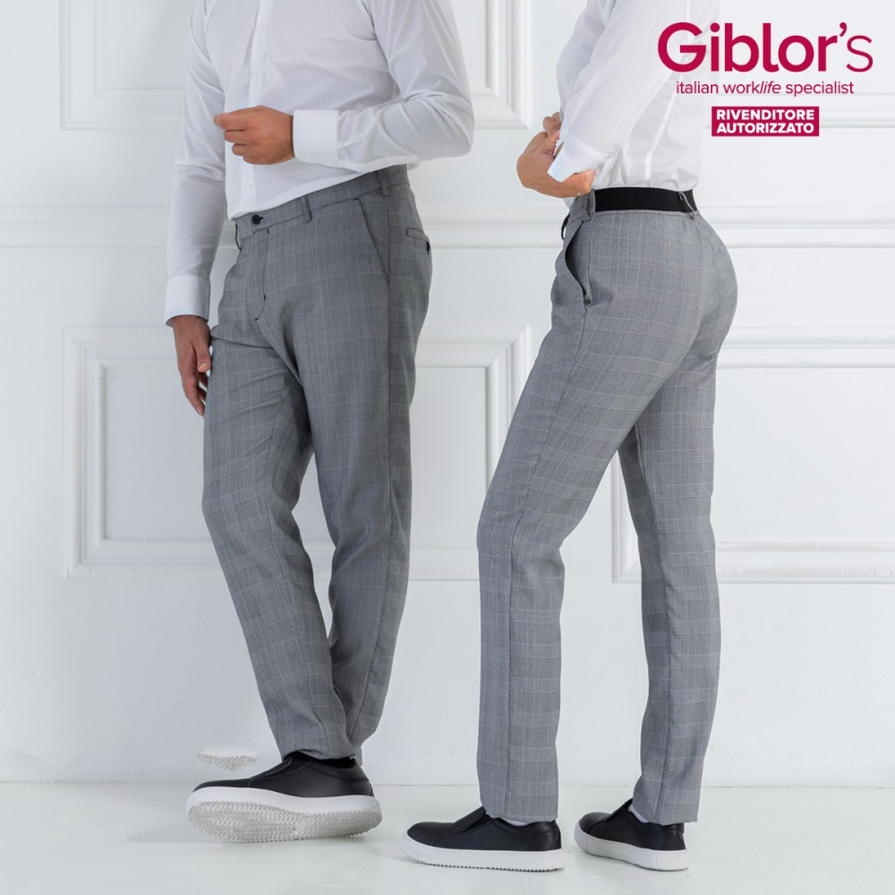 Pantalone Classico Principe di Galles Con Patta e Bottone Per Cucina o Sala Italiantrendy Dylan 23P08P353