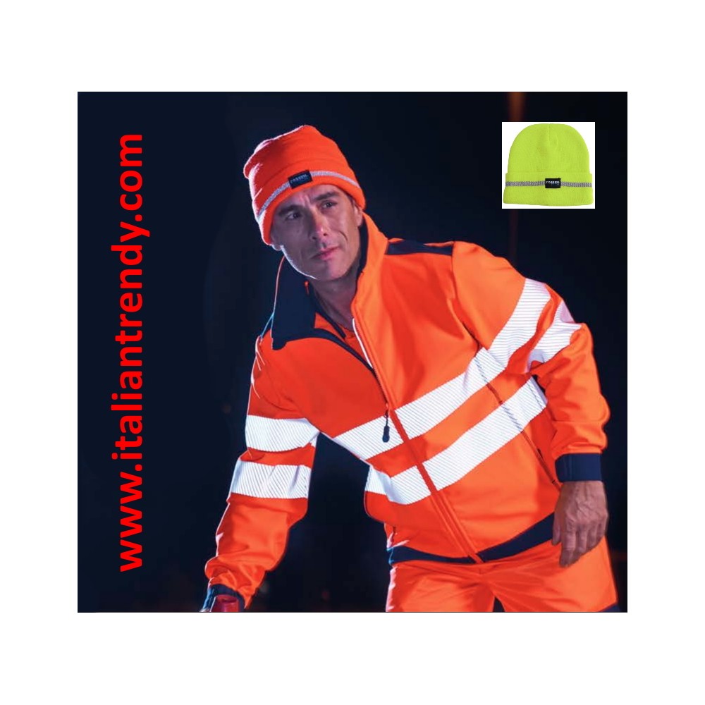 Work Hat in Orange or Yellow Fluorescent - High Visibility Beanie P.P.E.