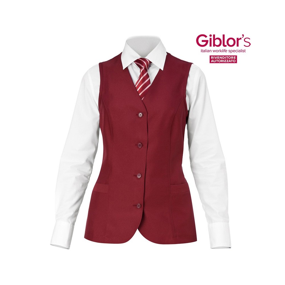 Gilet Bordeaux Classico da Donna, Perfetto per Ristorazione e Servizi di Accoglienza Rosita Q1EX0163 italiantrendy