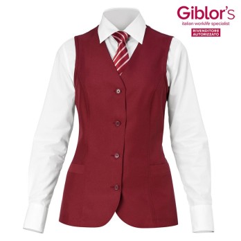 Gilet Bordeaux Classico da Donna, Perfetto per Ristorazione e Servizi di Accoglienza Rosita Q1EX0163 italiantrendy