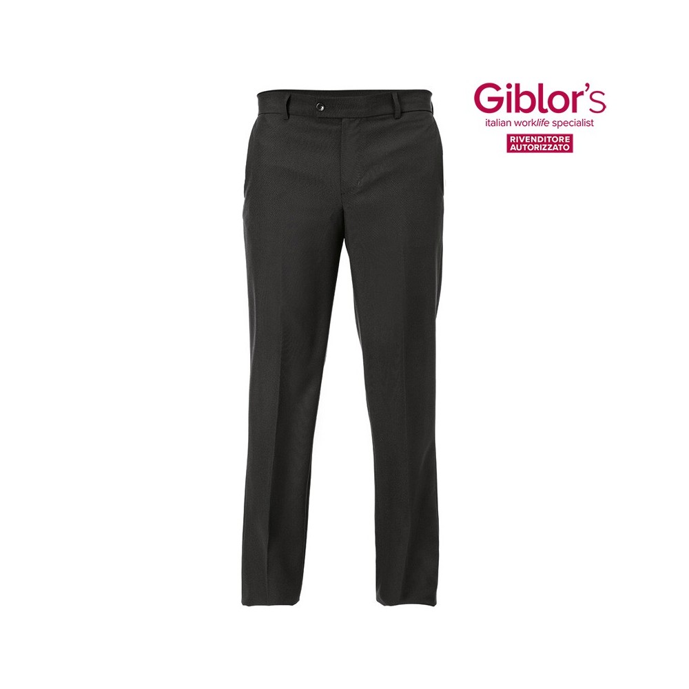 Black Lightweight Slim Fit Men's Trousers - Professional Uniform for Catering and Hospitality Size 40 Q1PX0156 Italian Trendy