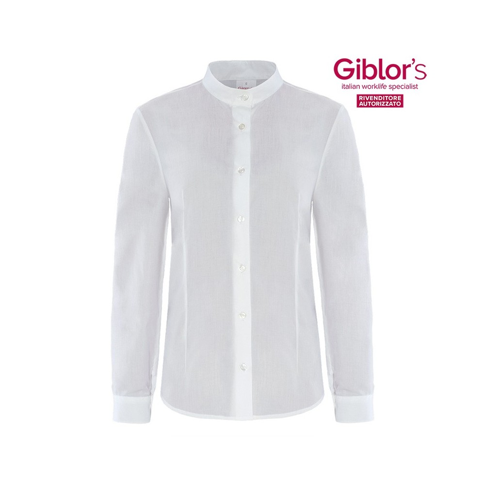 Women's White Korean-style Professional Split Shirt for Catering and Hospitality Q1NX0165 Venus italiantrendy