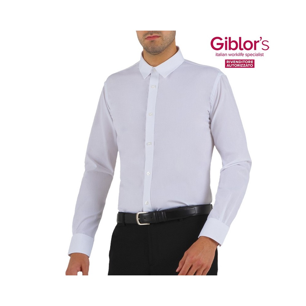 Camicia da Uomo Bianca Slim Fit Divisa Da Lavoro Per Bar, Pub, Ristoranti prince Q1NX0166 Italiantrendy