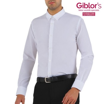 Camicia da Uomo Bianca Slim Fit Divisa Da Lavoro Per Bar, Pub, Ristoranti prince Q1NX0166 Italiantrendy