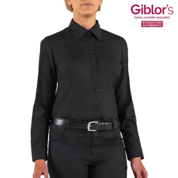 Camisa de mujer negra Slim Fit Fara, uniforme de trabajo para bares, pubs, restaurantes Q1NX0168 Italiantrendy.