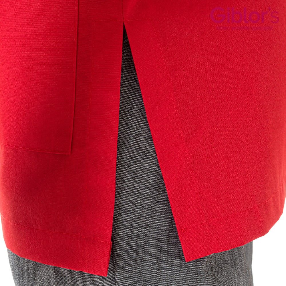 Men's Red Convertible Long-Sleeve Work Tunic for Service Companies by Ricky Italiantrendy Q9K00254