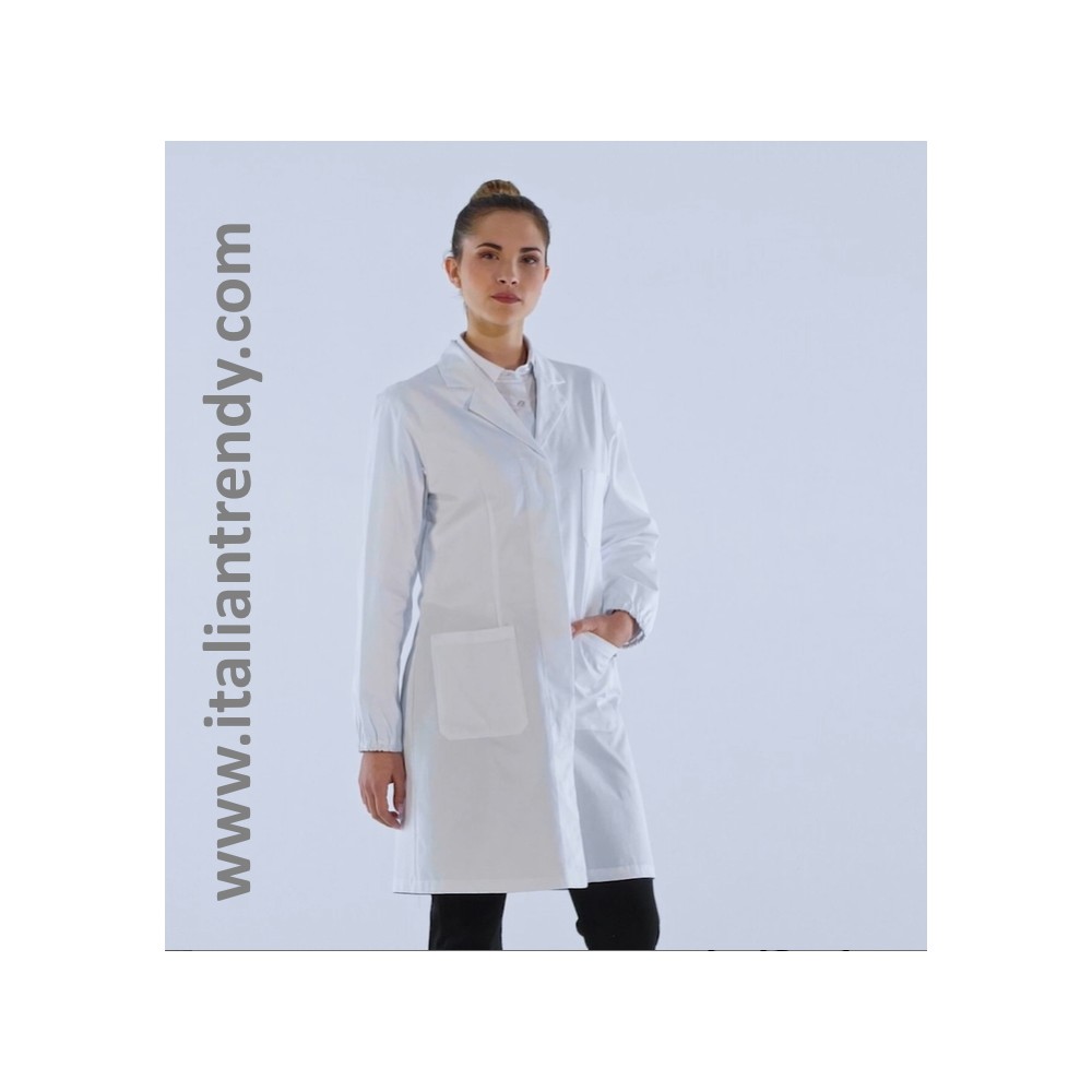 Short White Women's Lab Coat for Doctor Pharmacist Online Laboratory