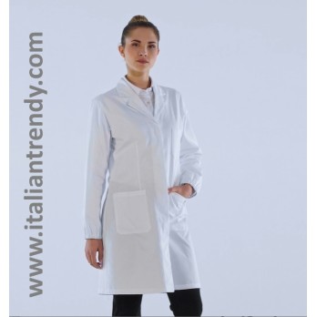 Short White Women's Lab Coat for Doctor Pharmacist Online Laboratory