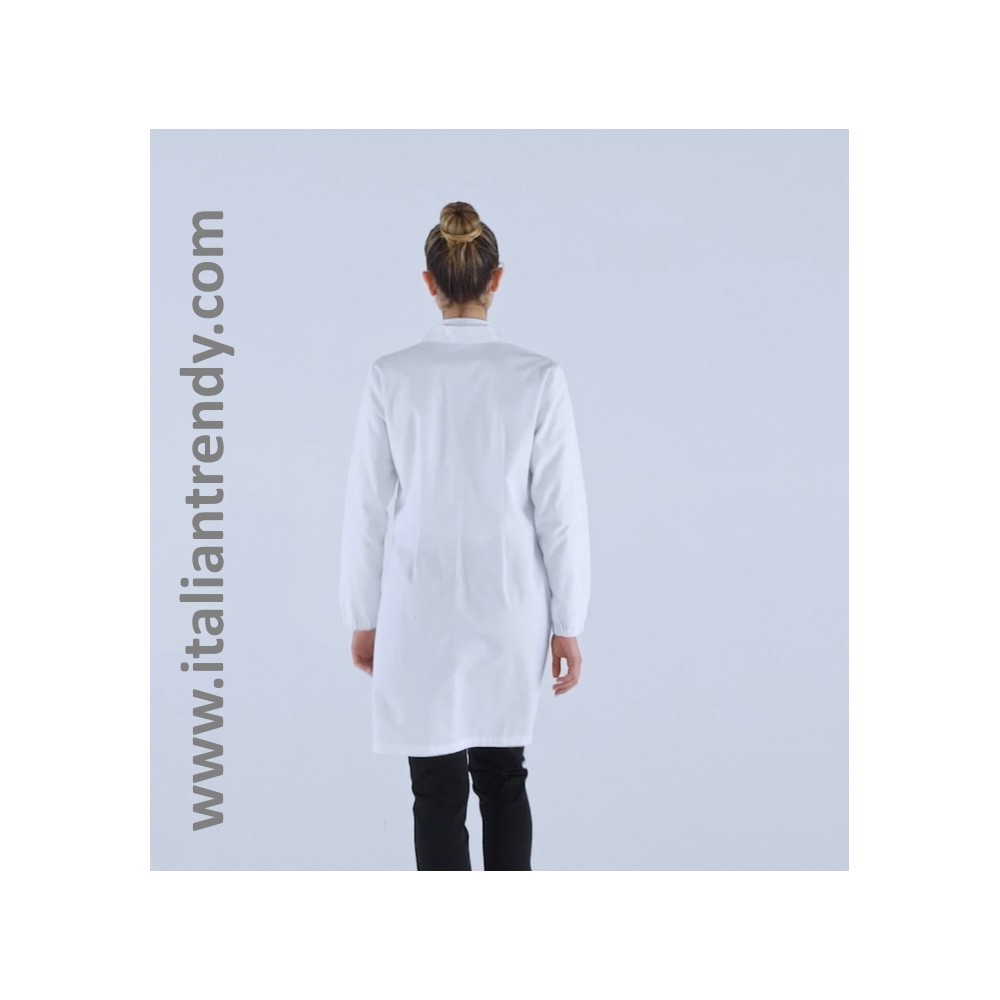 Short White Women's Lab Coat for Doctor Pharmacist Online Laboratory