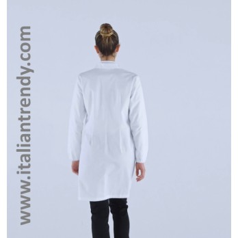 Short White Women's Lab Coat for Doctor Pharmacist Online Laboratory