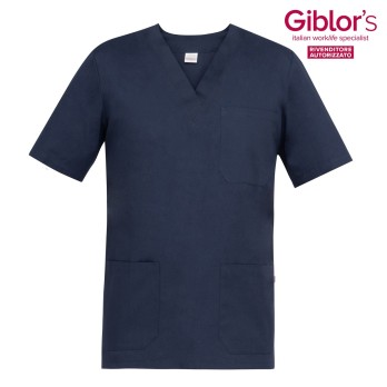 Blouse médicale bleue en V pour hommes et femmes pour hôpital, dentiste, infirmière en ligne