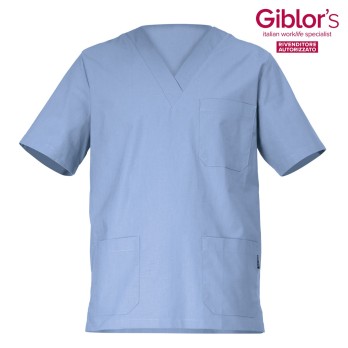 Blue V-Neck Tunic for Male Doctor Dentist Nurse Hospital italian trendy Piero-Q3KX0169