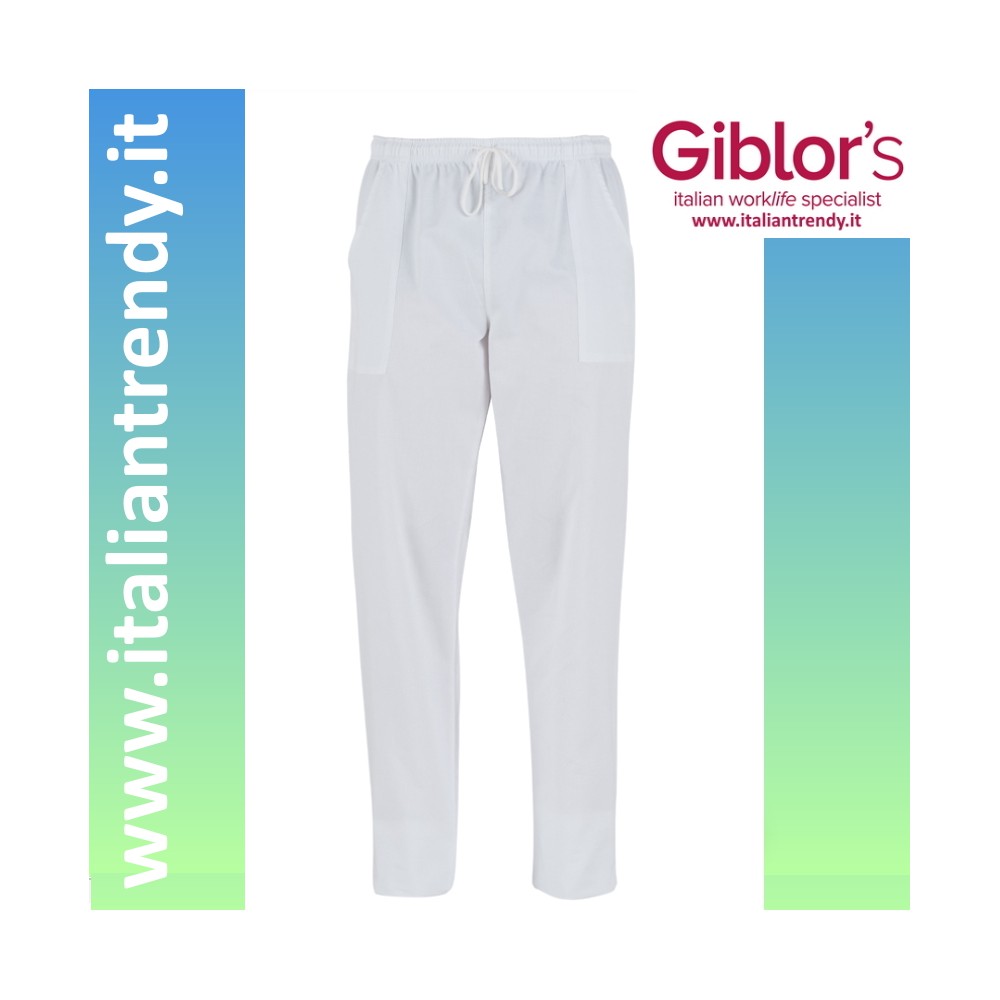 Pantalón blanco unisex para médicos, enfermeros, asistente de enfermería y esteticistas de algodón.