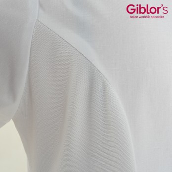 Blouse blanche pour femme à manches courtes légère. Uniforme de travail en ligne