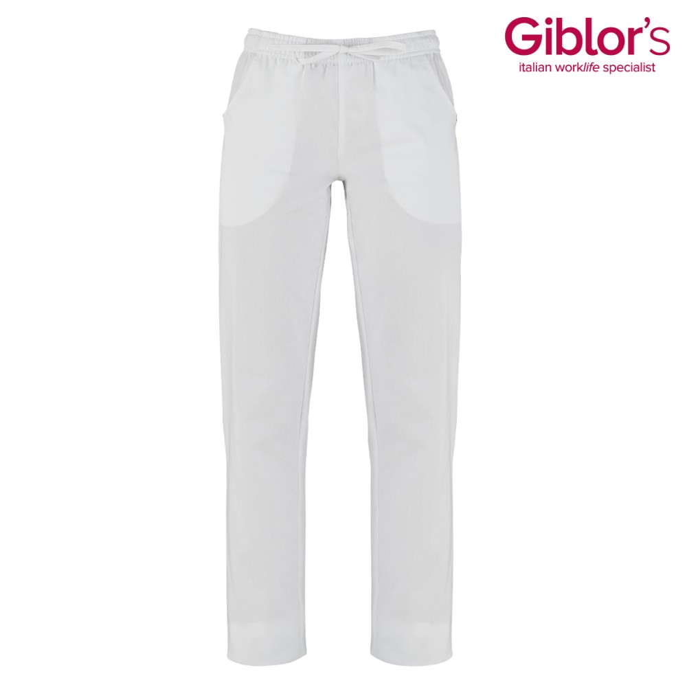 Pantalón blanco para mujer, ideal para peluqueras, esteticistas, spa y solarium. 185 gramos.