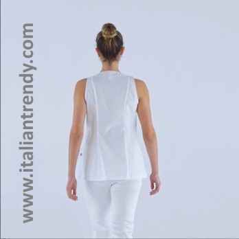 Camisa blanca de mujer con casaca para spa y centro estético ItalianTrendy Q2K00236 2.