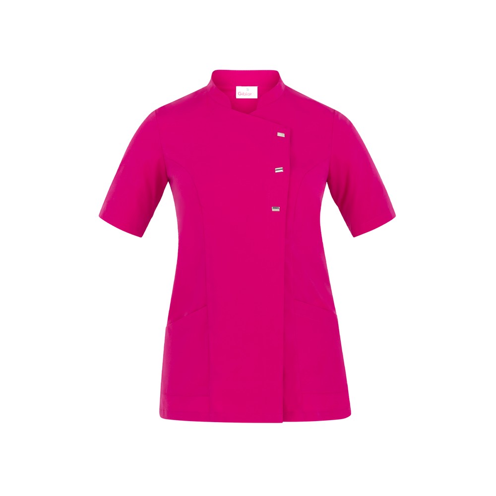 casacca fuxia da donna a maniche corte con collo alla coreana Settore Estetico greta 24p02k394