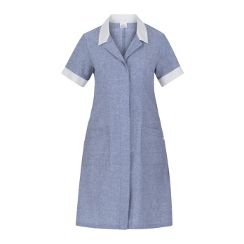 Leichte Kurzarm-Bluse aus Baumwolle in Blau für Reinigungspersonal Damen Dienstkleidung Italiantrendy Amalia 24P09R398