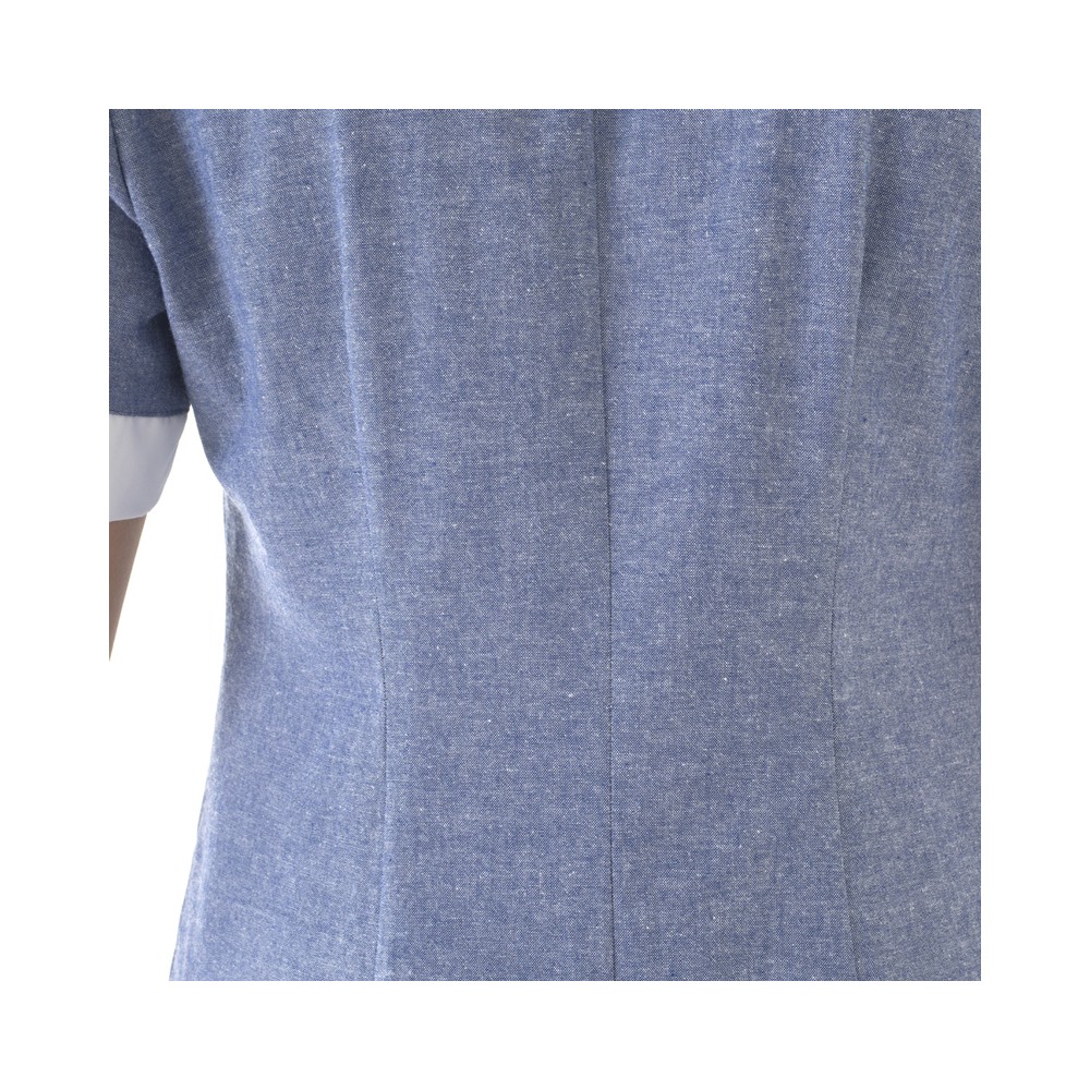 Leichte Kurzarm-Bluse aus Baumwolle in Blau für Reinigungspersonal Damen Dienstkleidung Italiantrendy Amalia 24P09R398