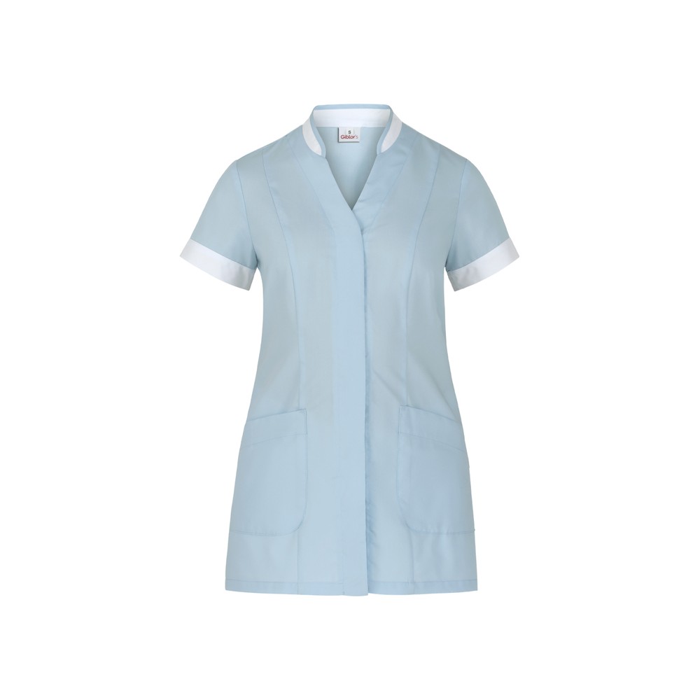 Blusa De Mujer Escote en V Mangas Cortas Uniforme Sector Estético Sanitario italiantrendy Aurelia 24P09K822 azul celeste