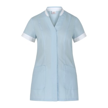 Blusa De Mujer Escote en V Mangas Cortas Uniforme Sector Estético Sanitario italiantrendy Aurelia 24P09K822 azul celeste