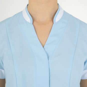 Women's V-Neck Short Sleeve Tunic Uniform for the Aesthetic Healthcare Sector Italiantrendy Aurelia 24P09K822 blue