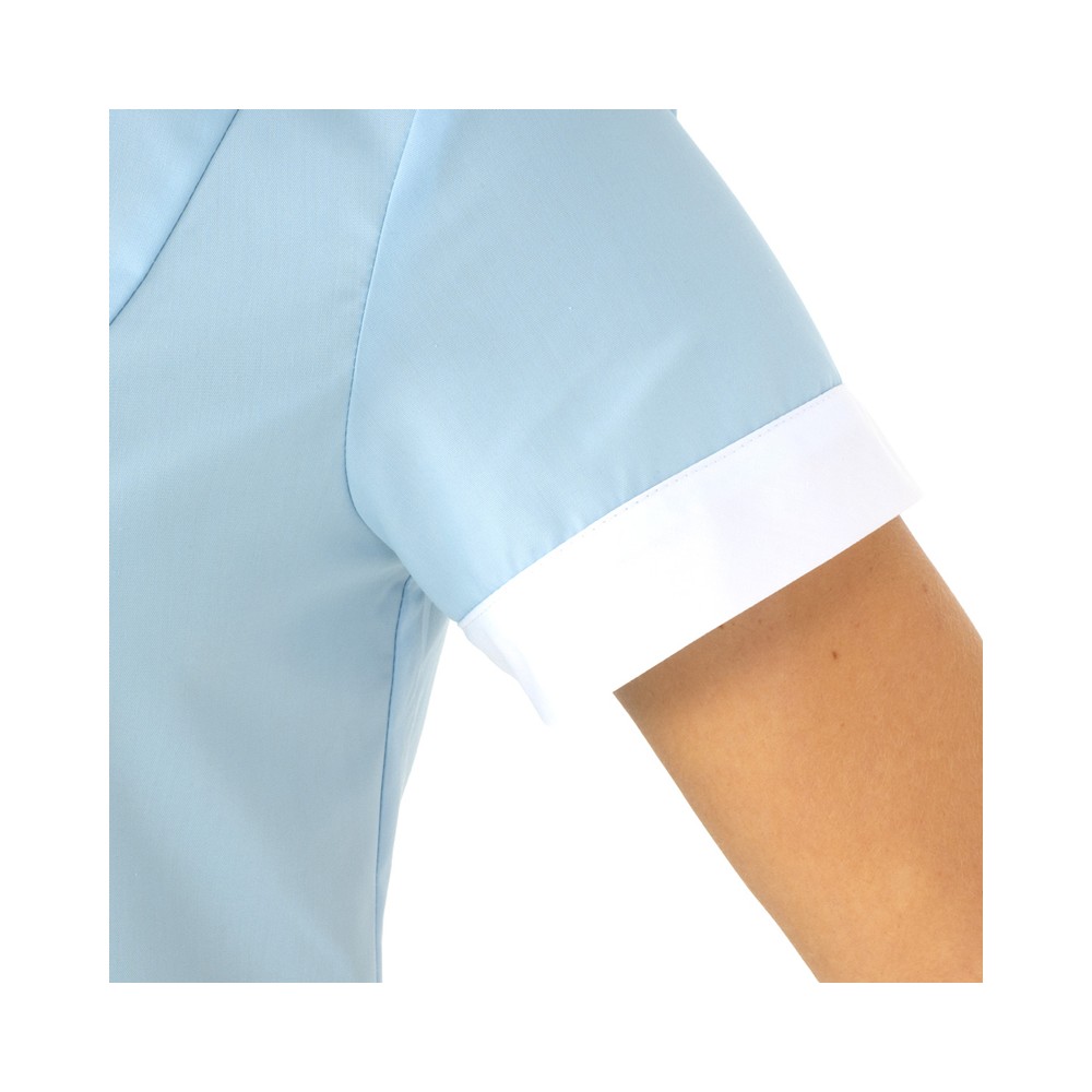 Women's V-Neck Short Sleeve Tunic Uniform for the Aesthetic Healthcare Sector Italiantrendy Aurelia 24P09K822 blue