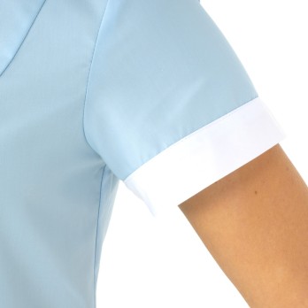 Women's V-Neck Short Sleeve Tunic Uniform for the Aesthetic Healthcare Sector Italiantrendy Aurelia 24P09K822 blue