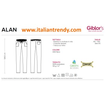 Pantalón Negro Para Cocinero Cocina Pizzería o Estética Bienestar y Médico italiantrendy alan 24P08P400 4