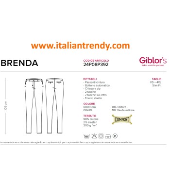 Pantalone Nero Donna Slim Elasticizzato Vita Alta Per Divisa da Lavoro per Cameriera di Sala italiantrendy Brenda bozzetto1