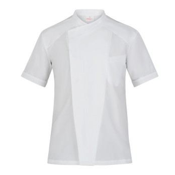 Lightweight and Sturdy Short-Sleeved Kitchen Jacket in White Aron 24P08G402 italiantrendy