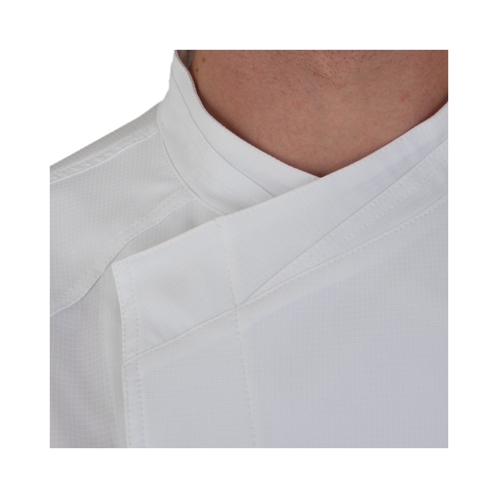 Lightweight and Robust Short Sleeve Kitchen Jacket in White or Black Aron 24P08G402 italiantrendy