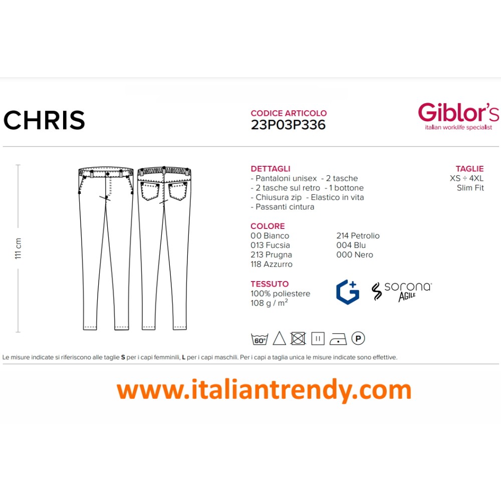 Pantalone Unisex Nero con Patta e Bottone Per Estetica Spa o Beauty Center italiantrendy Chris 23P03P336 1