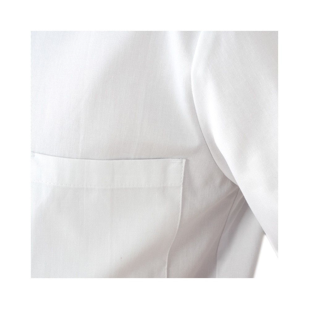 White Open Blouse, V-Neck Short Sleeves Central Fastening for Uniform O.S.S. or Beauty Centers italiantrendy Franco 1