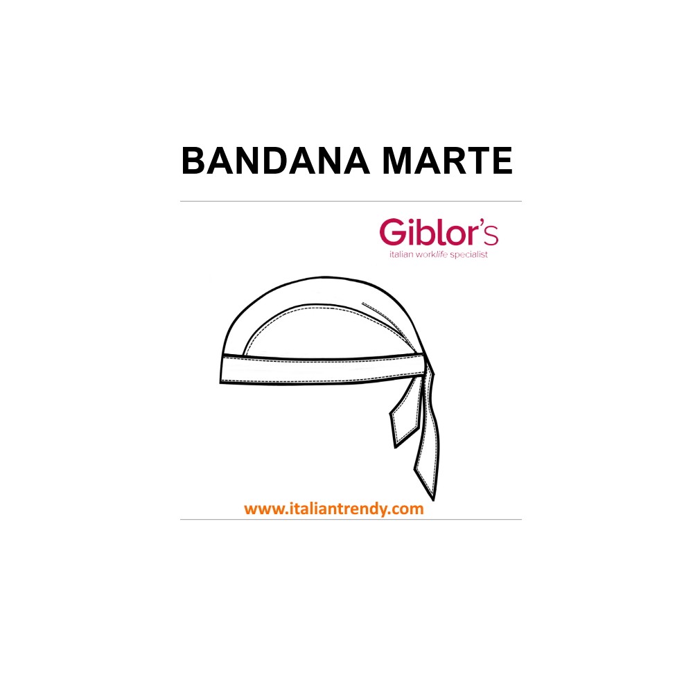 Bandana Noire Professionnelle pour Pizzaïolo Cuisinier ou Cuisine Marte italiantrendy 24P05I865