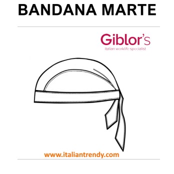 Bandana Noire Professionnelle pour Pizzaïolo Cuisinier ou Cuisine Marte italiantrendy 24P05I865