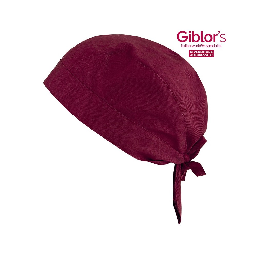 Copricapo Bandana Bordeaux Professionale per Cuoco Pizzaiolo Bandana Marte-Q5IX0126U35U-0