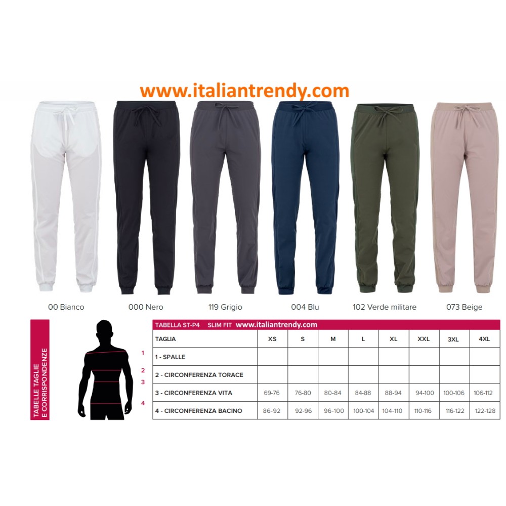 elastic ankle pants white stretch fabric aesthetic healthcare sector taylor italiantrendy 23p02p348