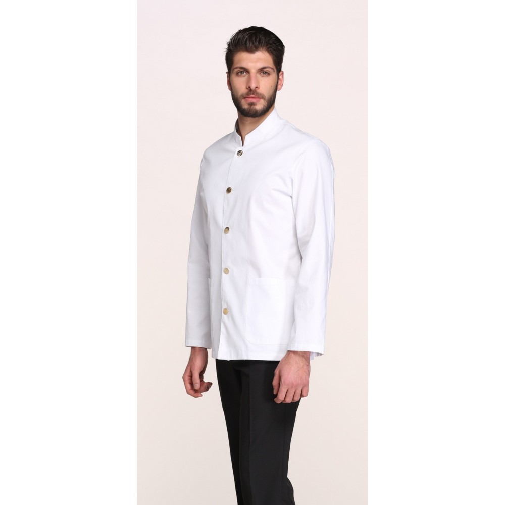 White Cotton Jacket Corana for Service Personnel or for Hotels Uniforms italiantrendy pier