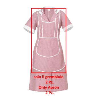 Apron with Bib for Women Cleaning Assistants Striped Bordeaux italiantrendy Leda