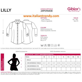 Camicia da Donna Scozzese o a Quadri Elasticizzata Da Lavoro Per Bar Pub italiantrendy lilly 8