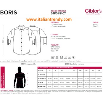 Camicia da Uomo Scozzese o a Quadri Elasticizzata Da Lavoro Per Bar Pub Ristoranti italiantrendy boris