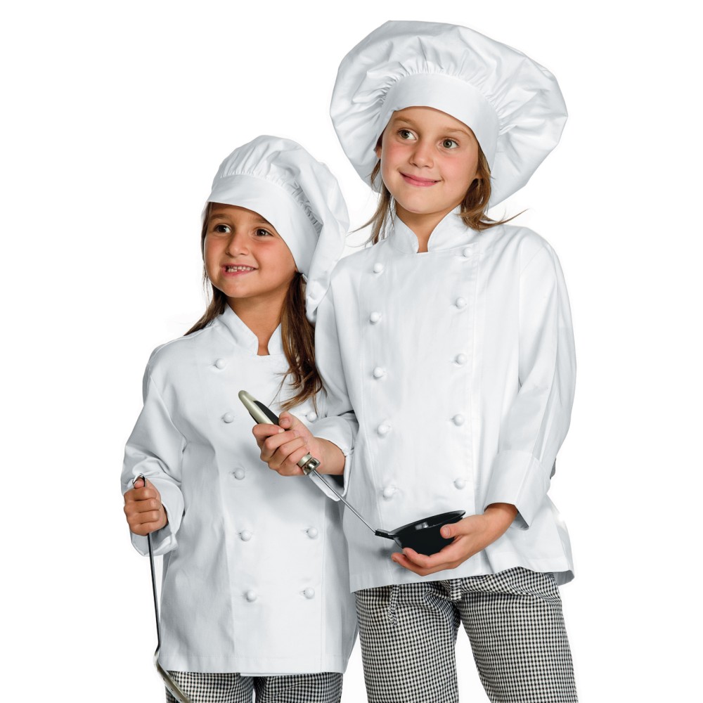 Giacca Cuoco Per Bambini Cotone Doppio Petto Baby Chef