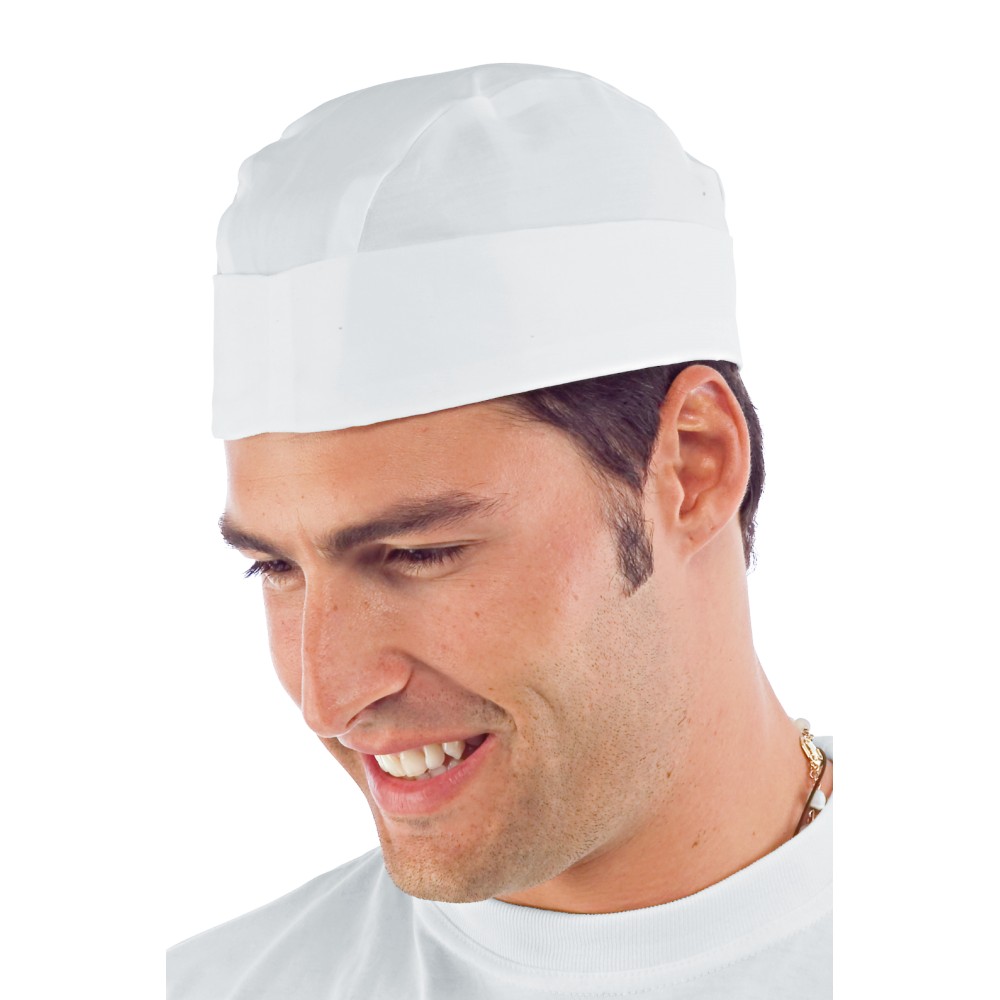 Cappellino Bianco Regolabile in Cotone per Settore Alimentare - Ideale per Mense, Pulizie e Panetterie - Modello 079001