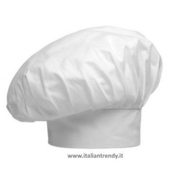 Cappello Da Cuoco Classico Bianco In Cotone Taglia Unica