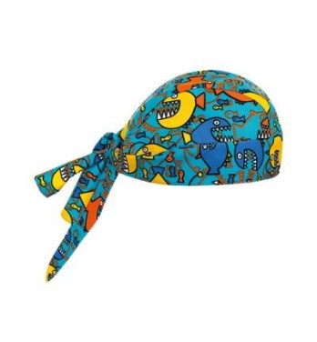 Bandana fantasia squali Shark puro cotone fondo turchese blu 151A