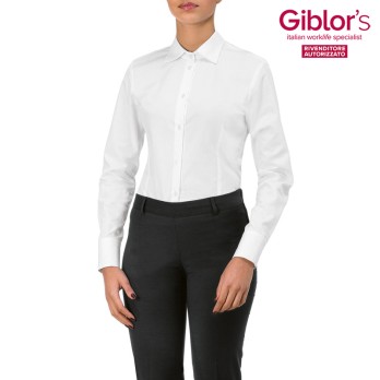 Women's White Long Sleeve Bodysuit Shirt, Lightweight for Work