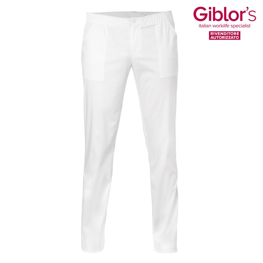 Pantalone da Lavoro Unisex Bianco Comfort, Stile e Versatilità per il Settore Medicale e HO.RE.CA.