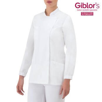 Women's Korean Blouse with Cuffed Sleeves, 4 Colors for Medical Dental Use