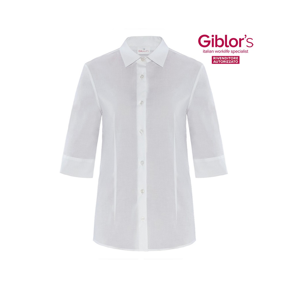 Camicia da Donna Slim Elasticizzata per Reception e Sala Manica 3/4 in bianco